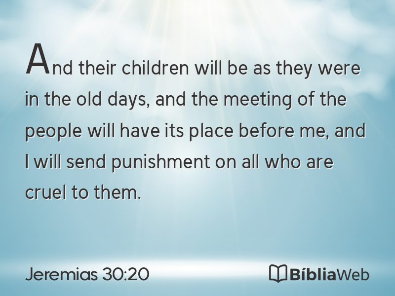 Jeremias 30:20 em imagem para compartilhar