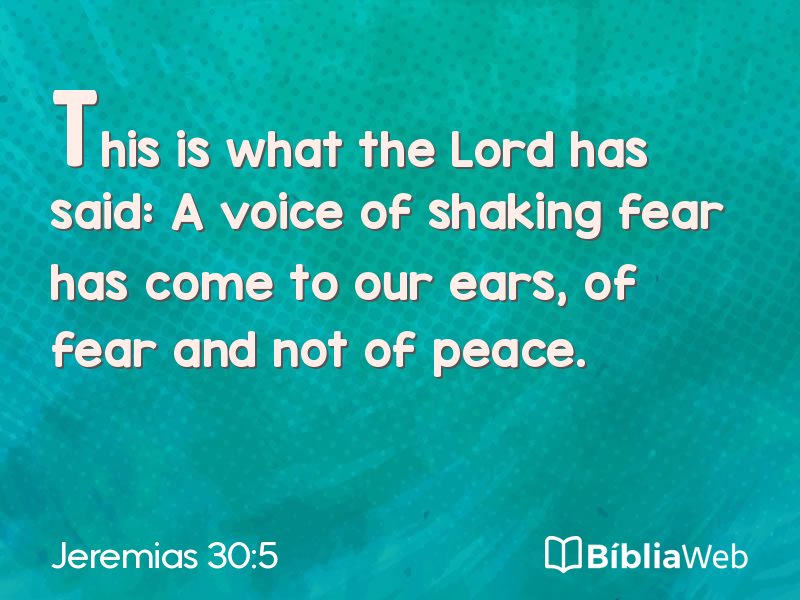Jeremias 30:5 em imagem para compartilhar