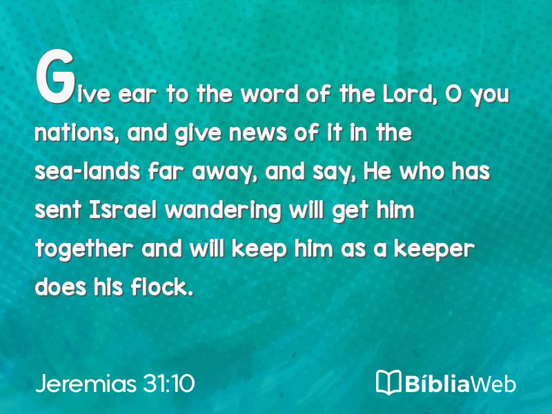 Jeremias 31:10 em imagem para compartilhar