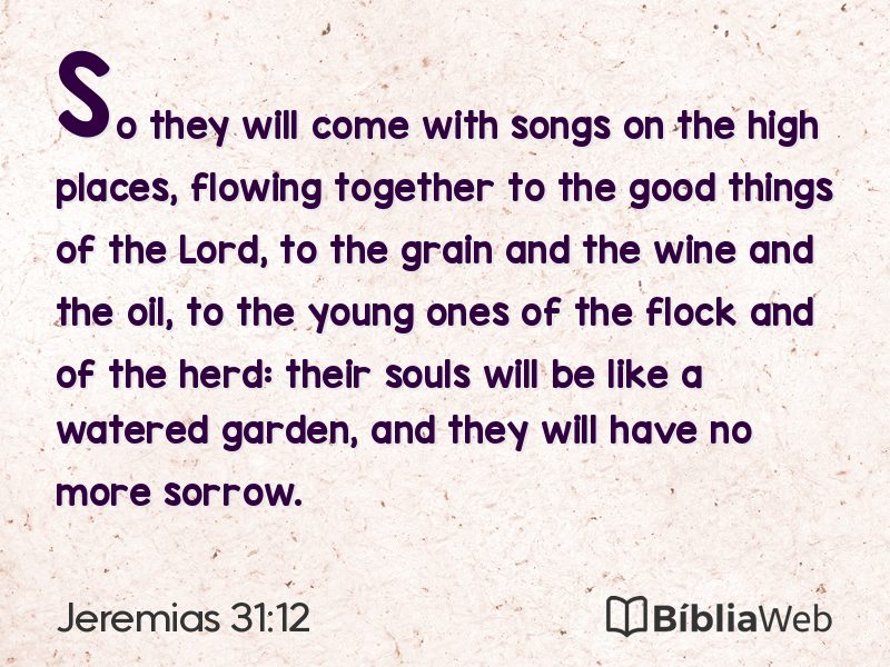 Jeremias 31:12 em imagem para compartilhar