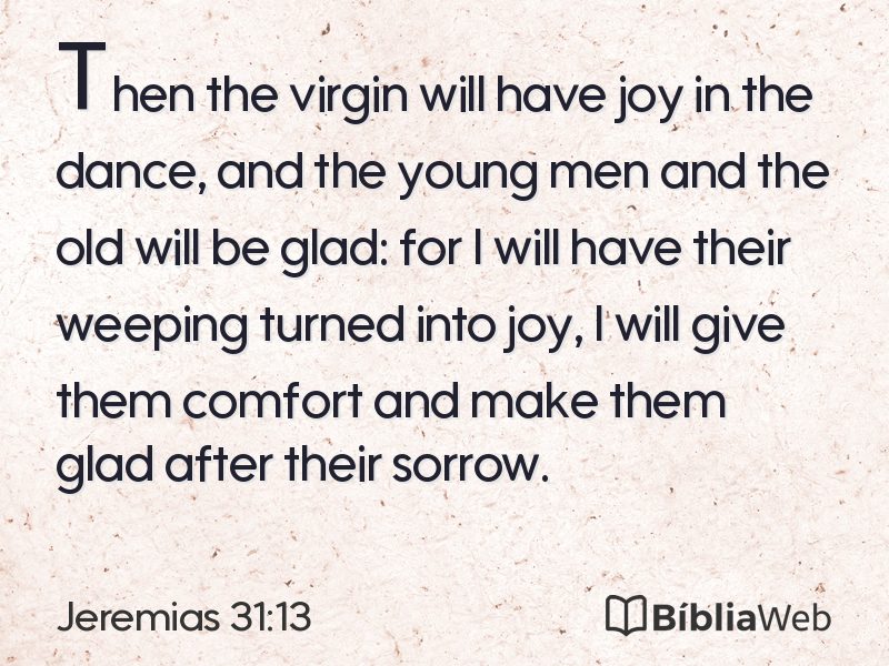 Jeremias 31:13 em imagem para compartilhar