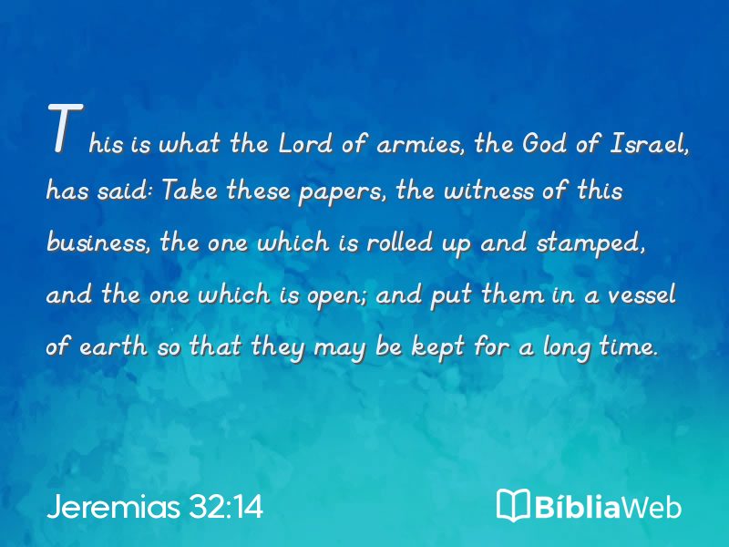Jeremias 32:14 em imagem para compartilhar