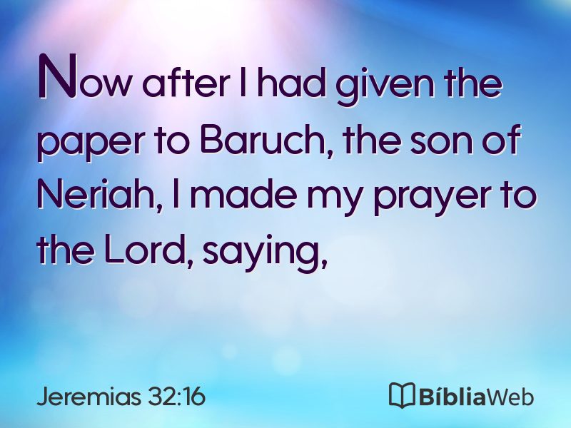 Jeremias 32:16 em imagem para compartilhar