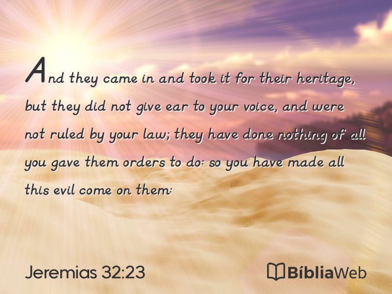 Jeremias 32:23 em imagem para compartilhar
