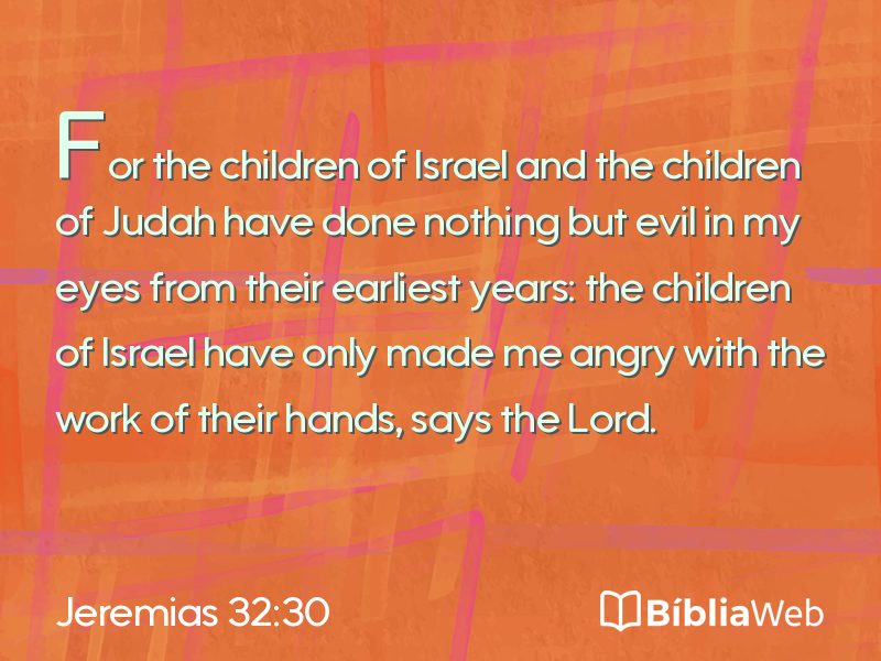 Jeremias 32:30 em imagem para compartilhar