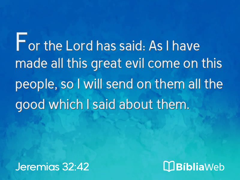 Jeremias 32:42 em imagem para compartilhar