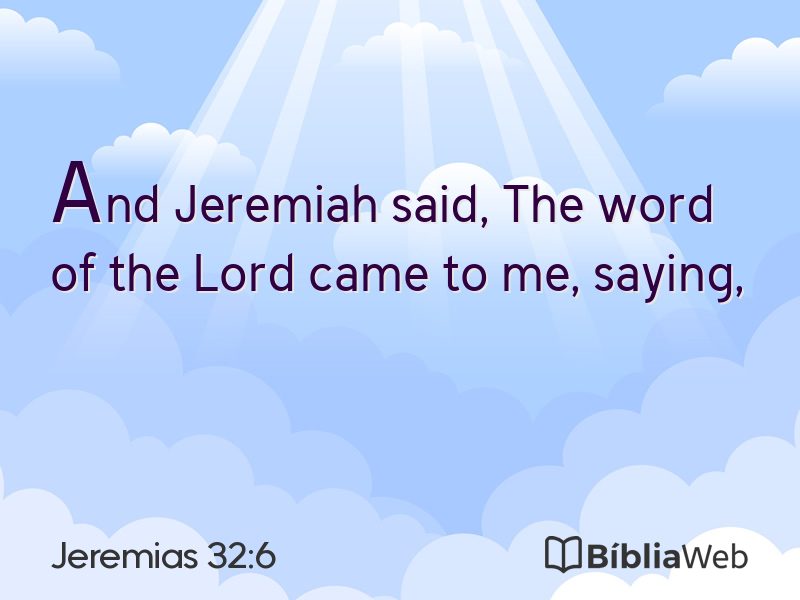 Jeremias 32:6 em imagem para compartilhar