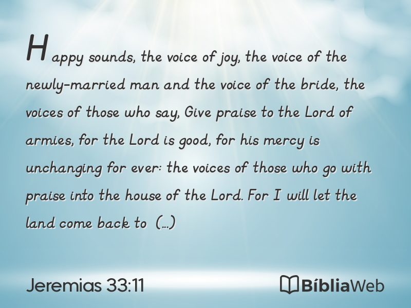 Jeremias 33:11 em imagem para compartilhar