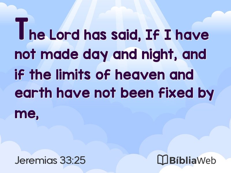 Jeremias 33:25 em imagem para compartilhar
