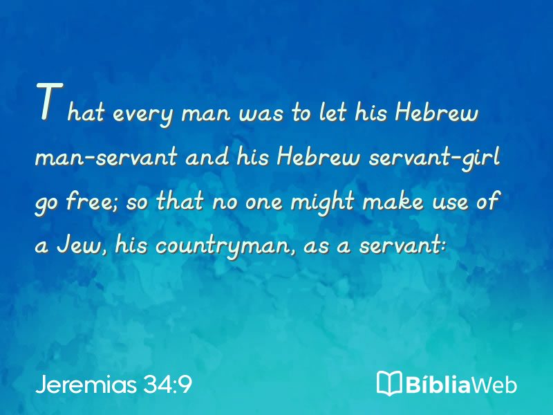 Jeremias 34:9 em imagem para compartilhar