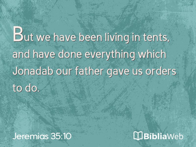 Jeremias 35:10 em imagem para compartilhar