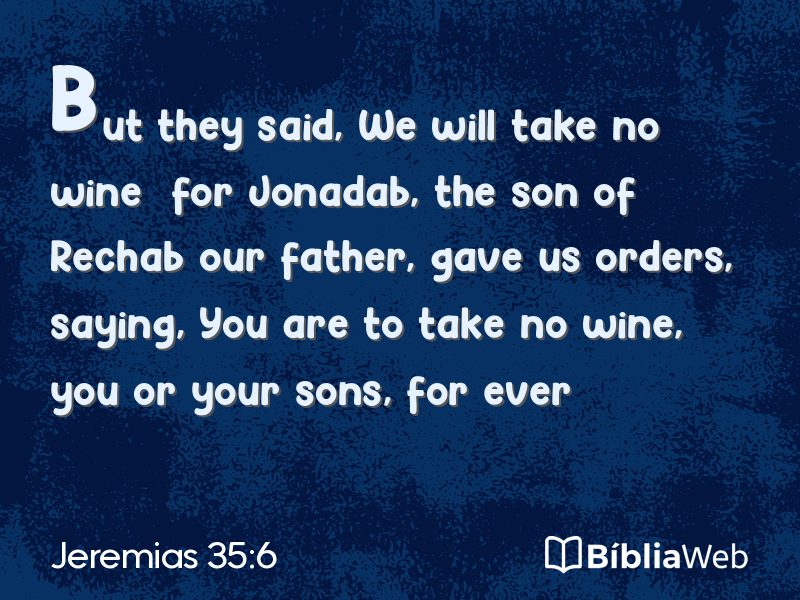 Jeremias 35:6 em imagem para compartilhar