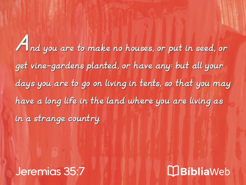 Jeremias 35:7 em imagem para compartilhar