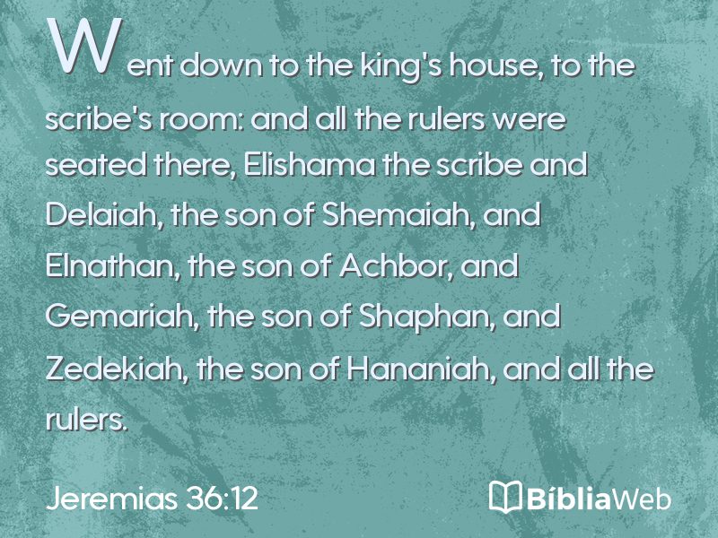 Jeremias 36:12 em imagem para compartilhar