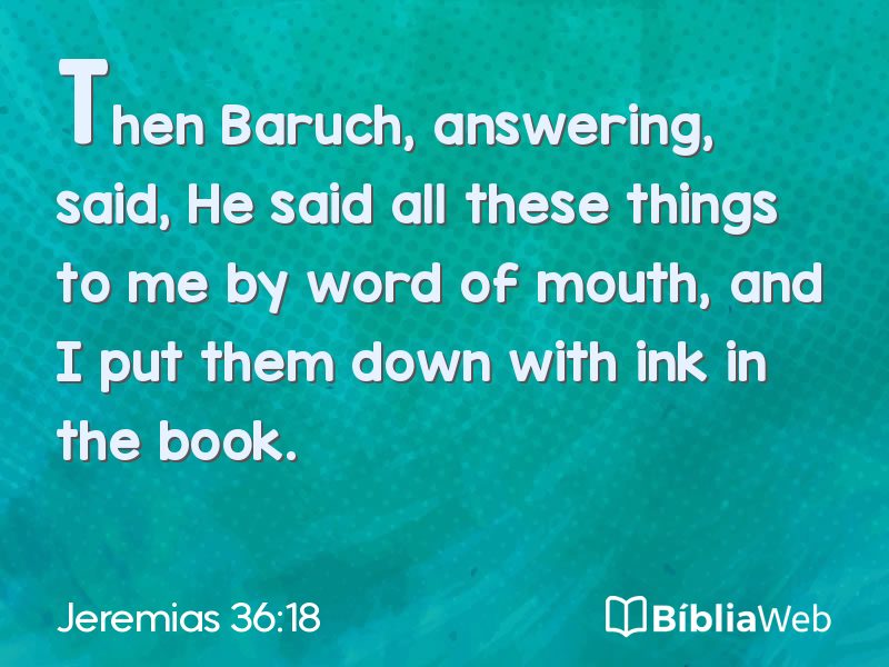 Jeremias 36:18 em imagem para compartilhar