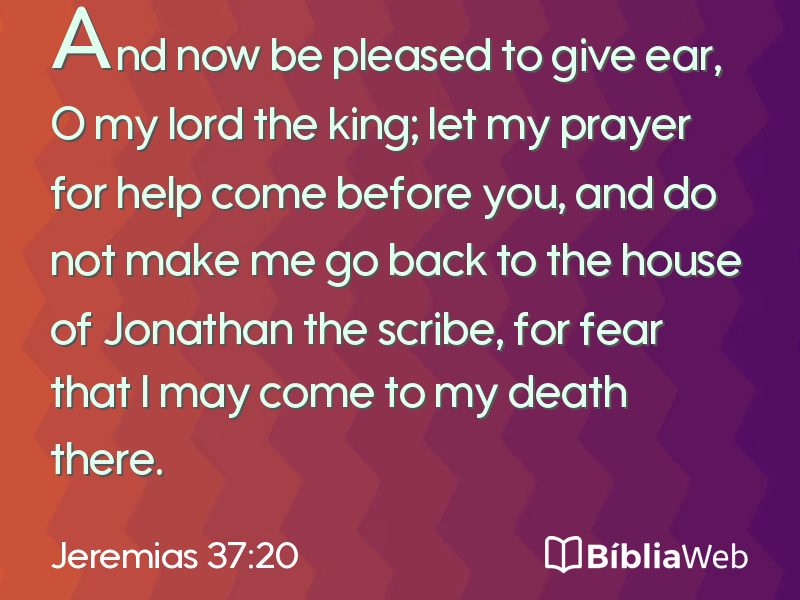 Jeremias 37:20 em imagem para compartilhar