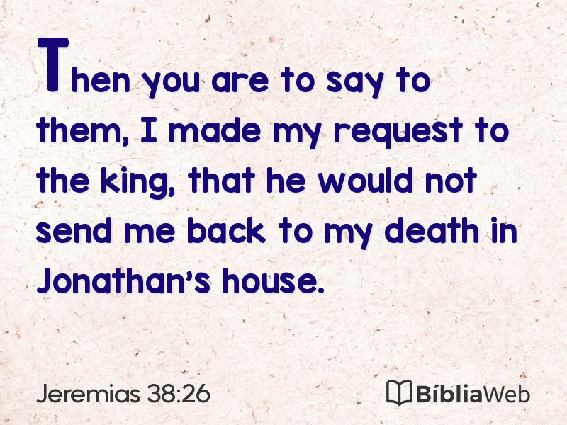 Jeremias 38:26 em imagem para compartilhar