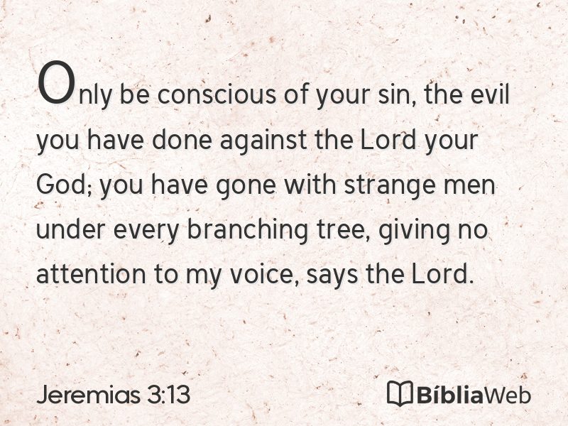 Jeremias 3:13 em imagem para compartilhar
