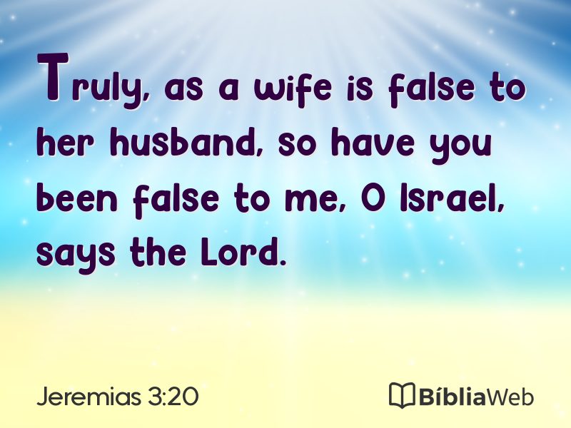 Jeremias 3:20 em imagem para compartilhar