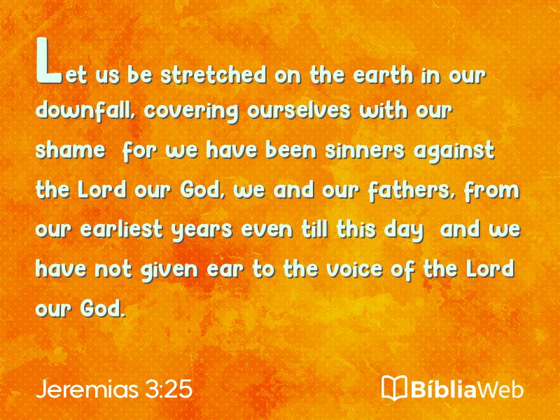 Jeremias 3:25 em imagem para compartilhar