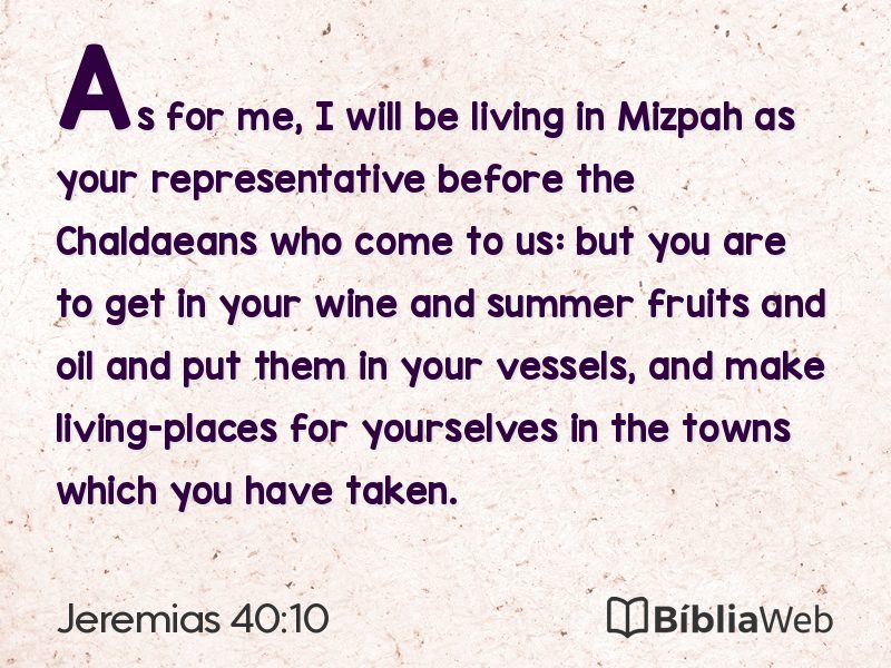Jeremias 40:10 em imagem para compartilhar