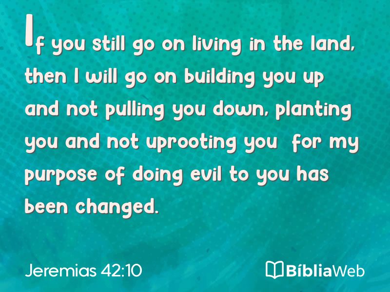 Jeremias 42:10 em imagem para compartilhar
