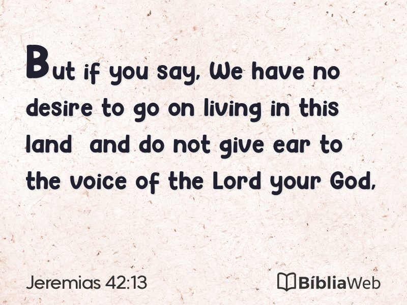 Jeremias 42:13 em imagem para compartilhar