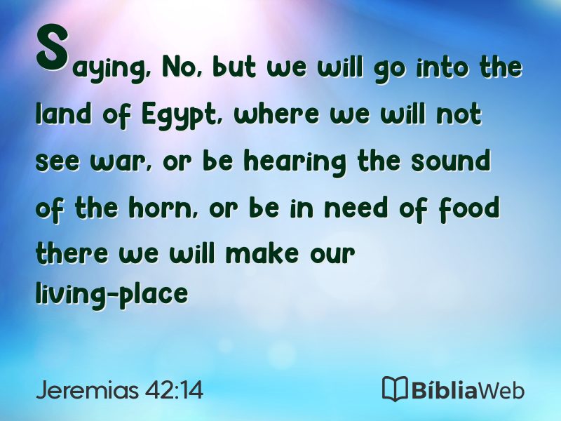 Jeremias 42:14 em imagem para compartilhar