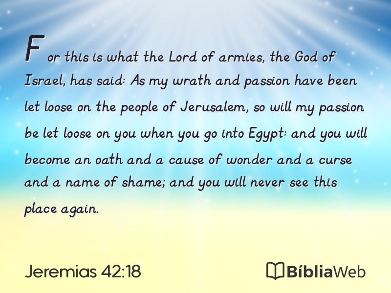 Jeremias 42:18 em imagem para compartilhar