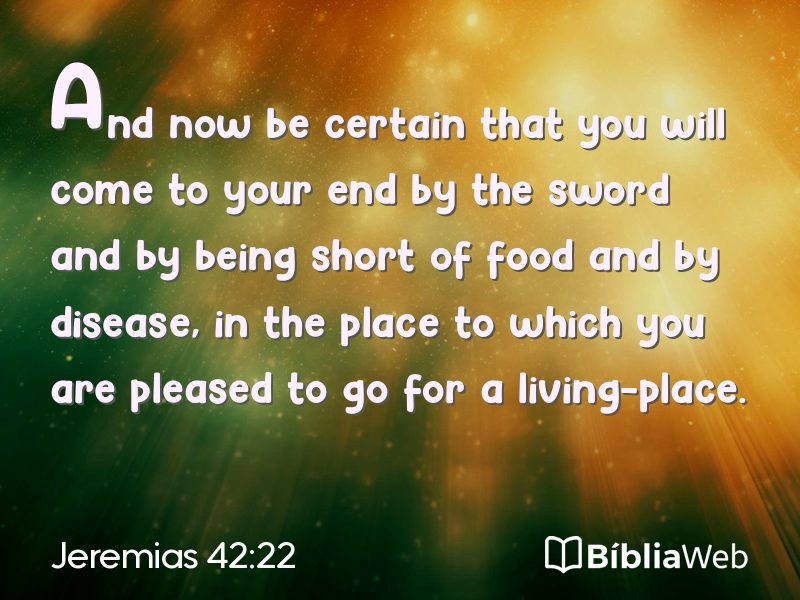 Jeremias 42:22 em imagem para compartilhar
