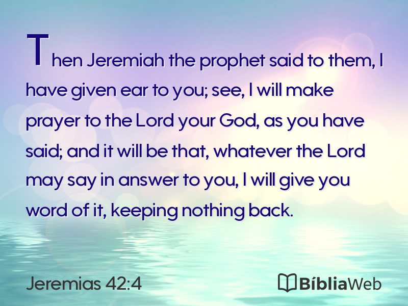 Jeremias 42:4 em imagem para compartilhar