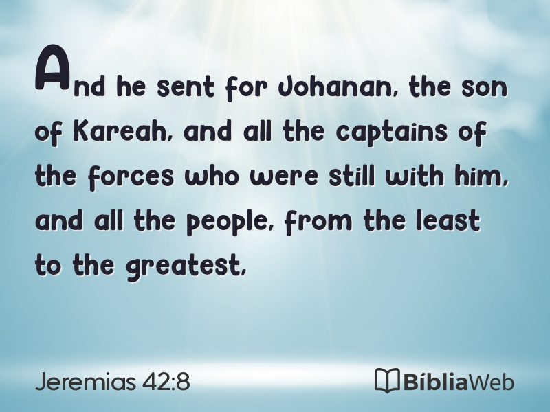 Jeremias 42:8 em imagem para compartilhar