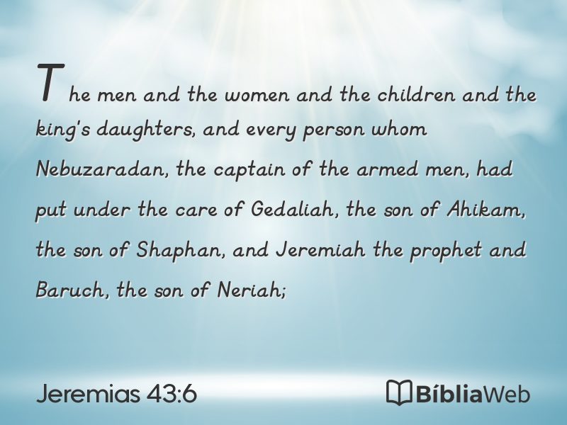Jeremias 43:6 em imagem para compartilhar