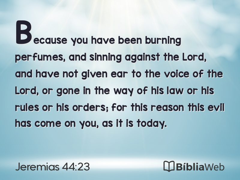 Jeremias 44:23 em imagem para compartilhar