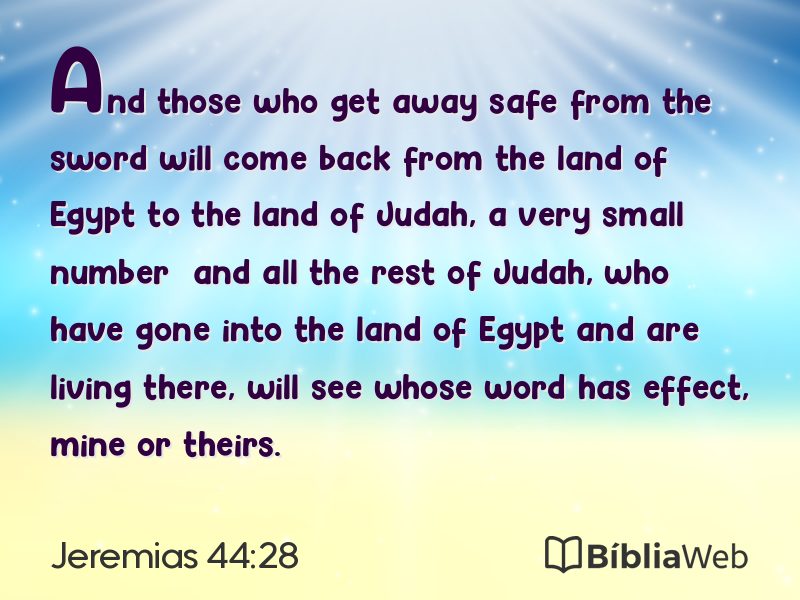 Jeremias 44:28 em imagem para compartilhar