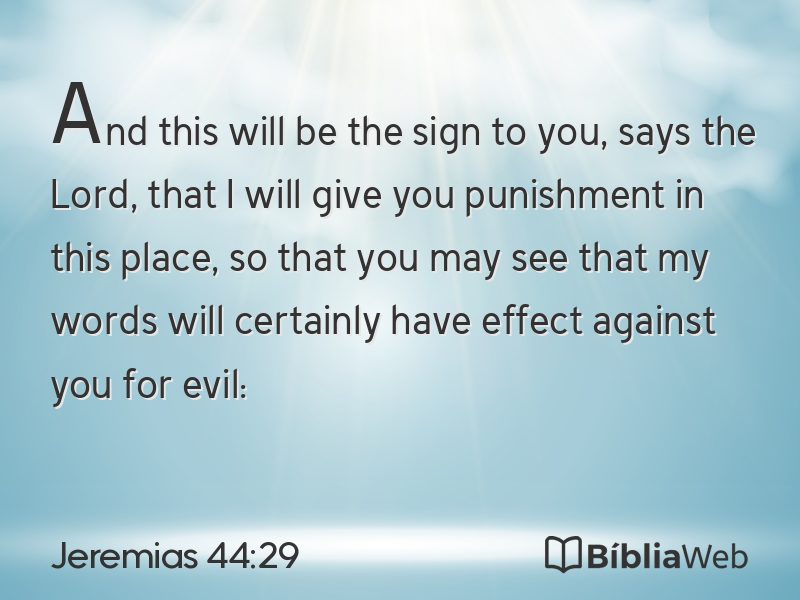Jeremias 44:29 em imagem para compartilhar