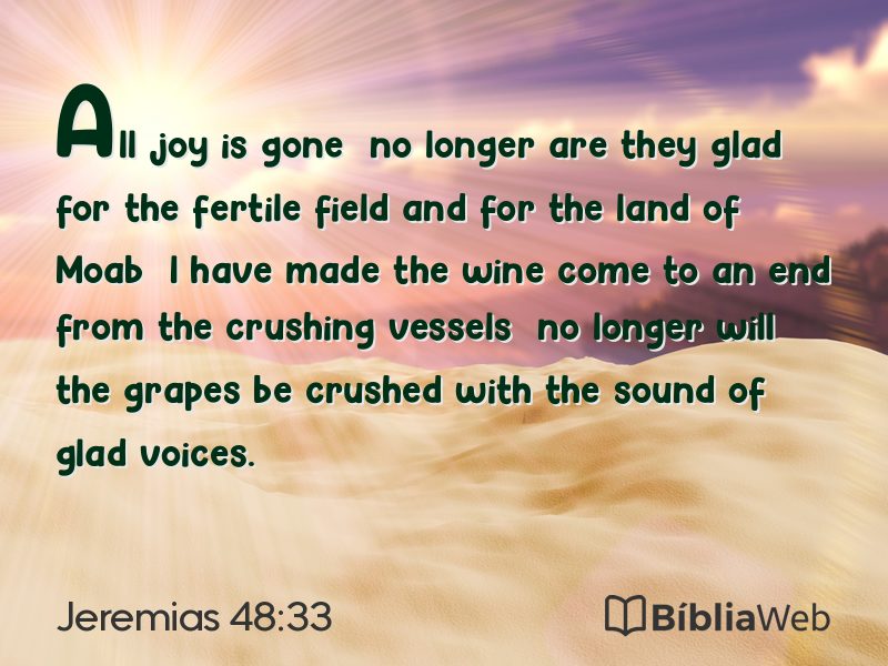 Jeremias 48:33 em imagem para compartilhar