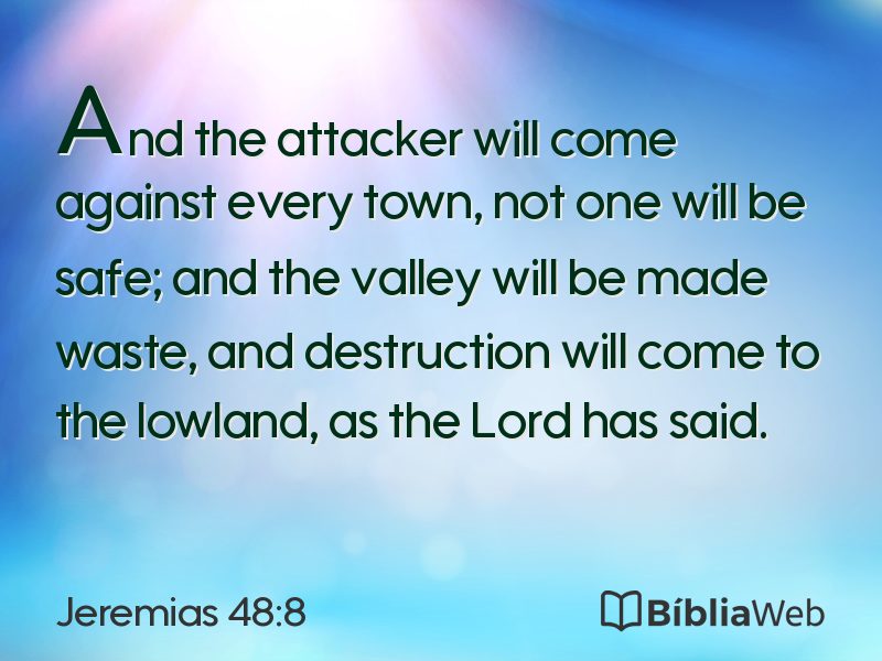 Jeremias 48:8 em imagem para compartilhar