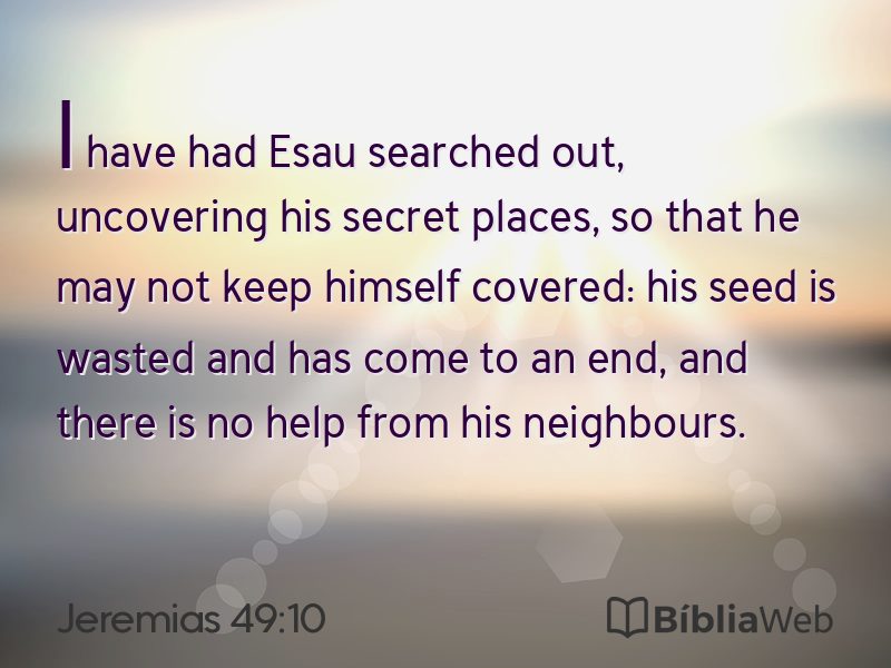 Jeremias 49:10 em imagem para compartilhar