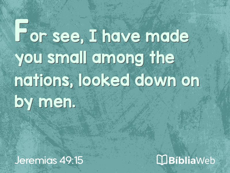 Jeremias 49:15 em imagem para compartilhar