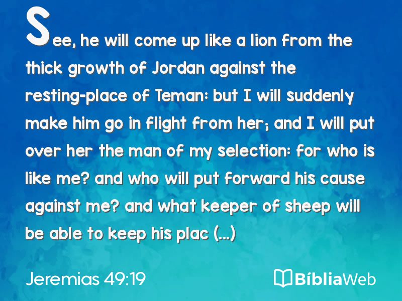 Jeremias 49:19 em imagem para compartilhar