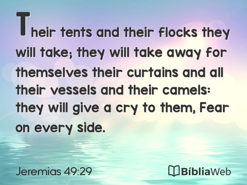 Jeremias 49:29 em imagem para compartilhar