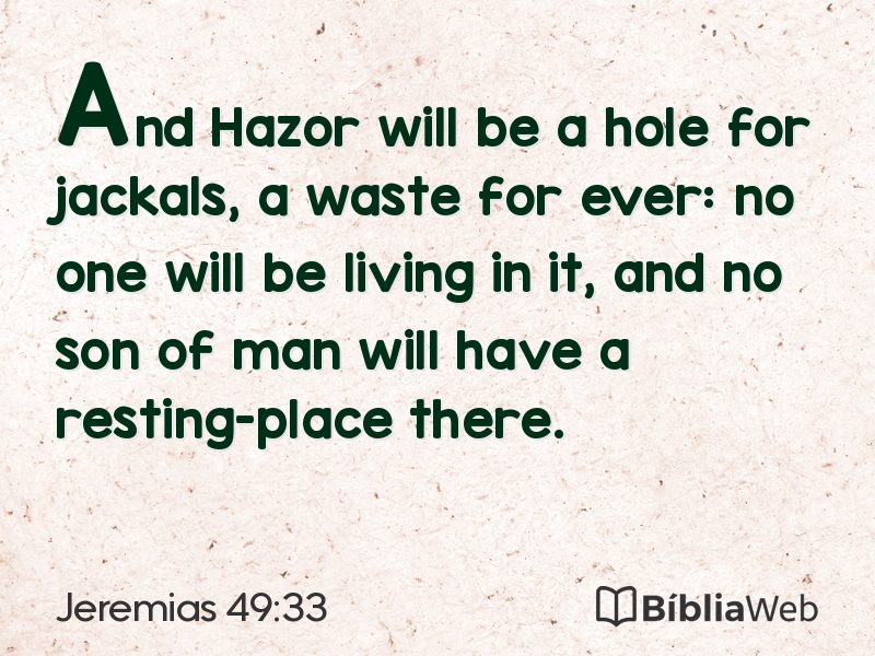Jeremias 49:33 em imagem para compartilhar