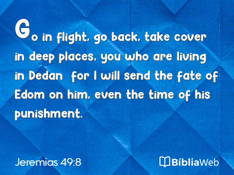 Jeremias 49:8 em imagem para compartilhar