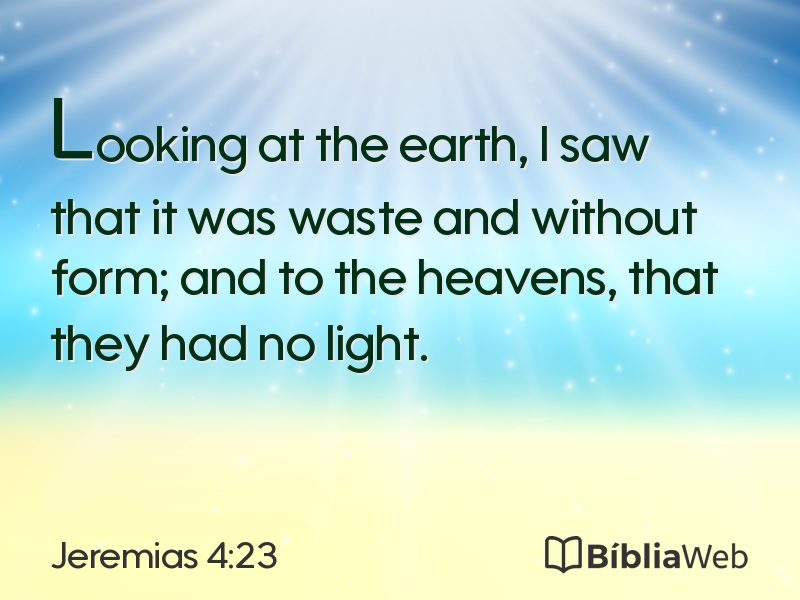 Jeremias 4:23 em imagem para compartilhar