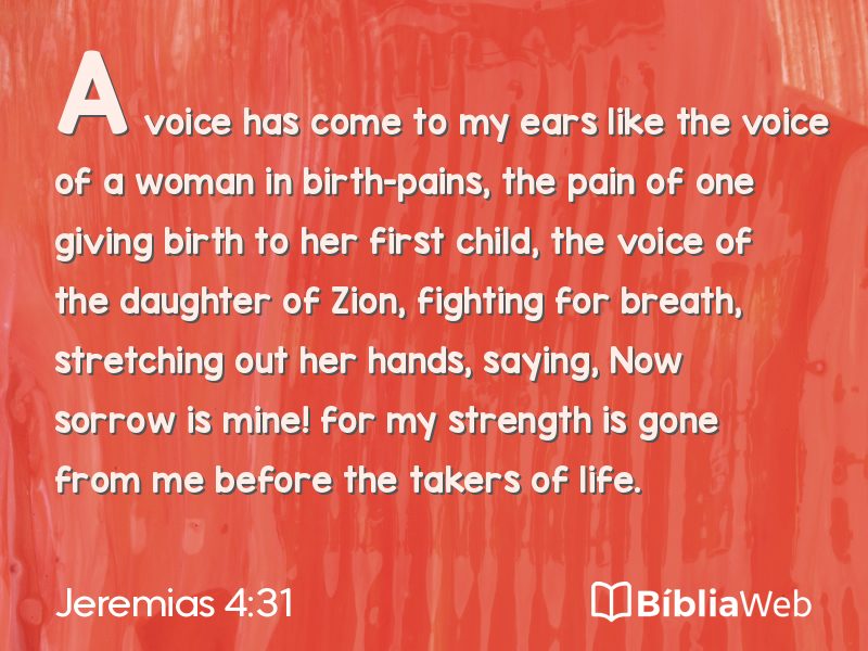 Jeremias 4:31 em imagem para compartilhar