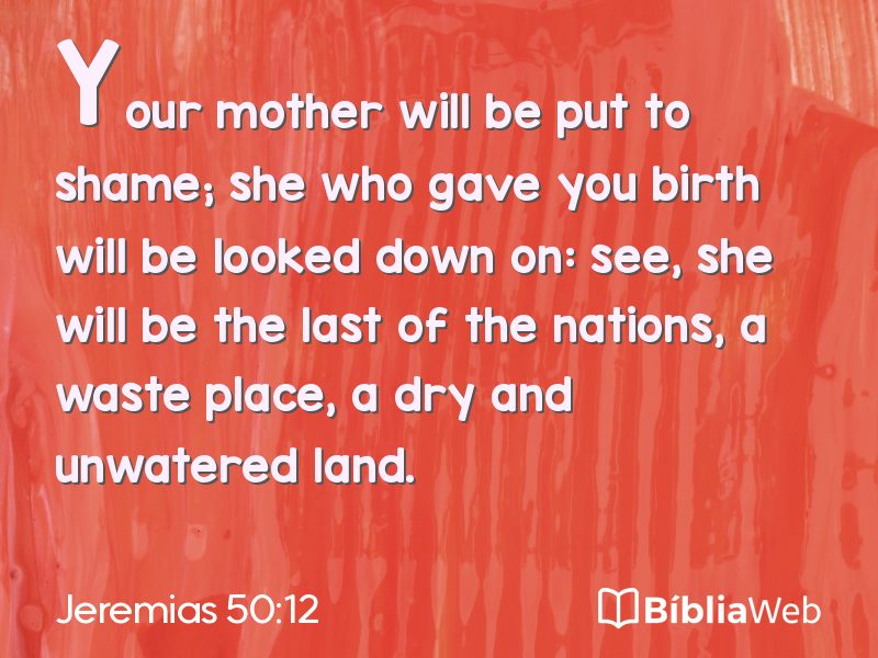 Jeremias 50:12 em imagem para compartilhar