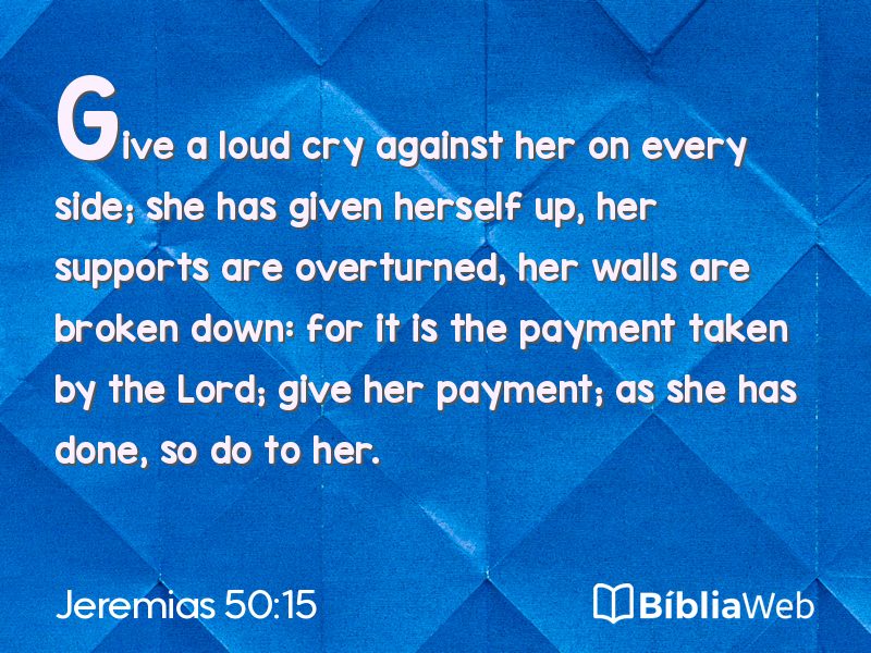 Jeremias 50:15 em imagem para compartilhar