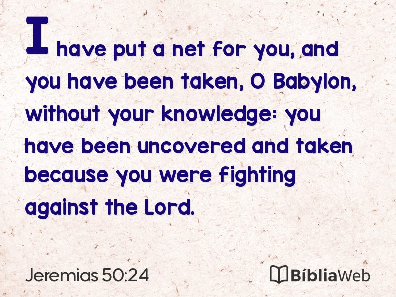 Jeremias 50:24 em imagem para compartilhar