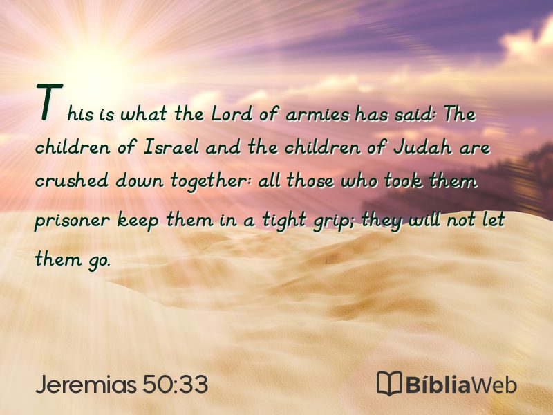 Jeremias 50:33 em imagem para compartilhar